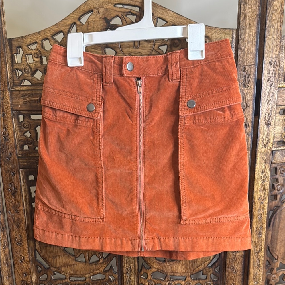 Free People Orange Mini Skirt